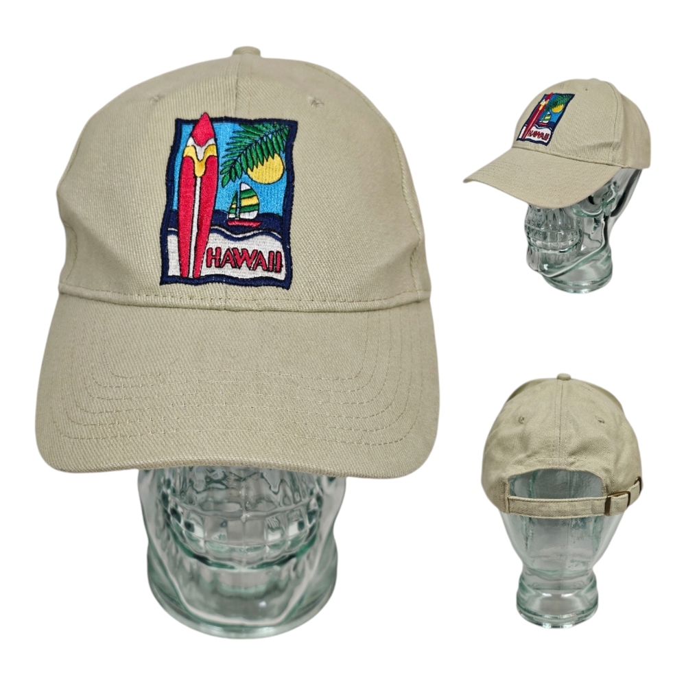 Surfware Hawaiian Classics Strapback Hat Baseball Cap Surfboard Sail Boat Island